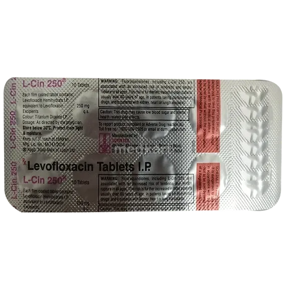 l cin 250mg tablet 10's